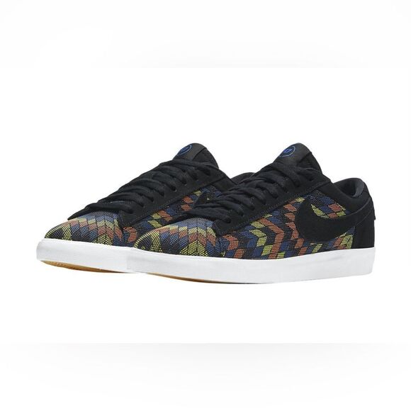 Nike | Blazer Low N7 Suede Black Citron Pulse Sneakers Shoes | M 6 W 8 - Picture 1 of 9